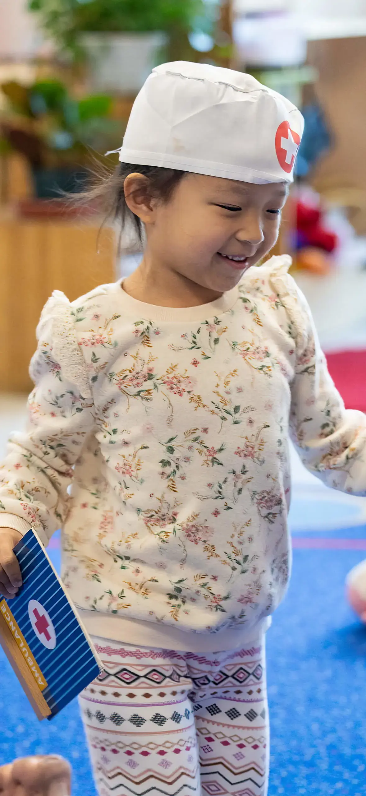 small girl dressed as a doctor