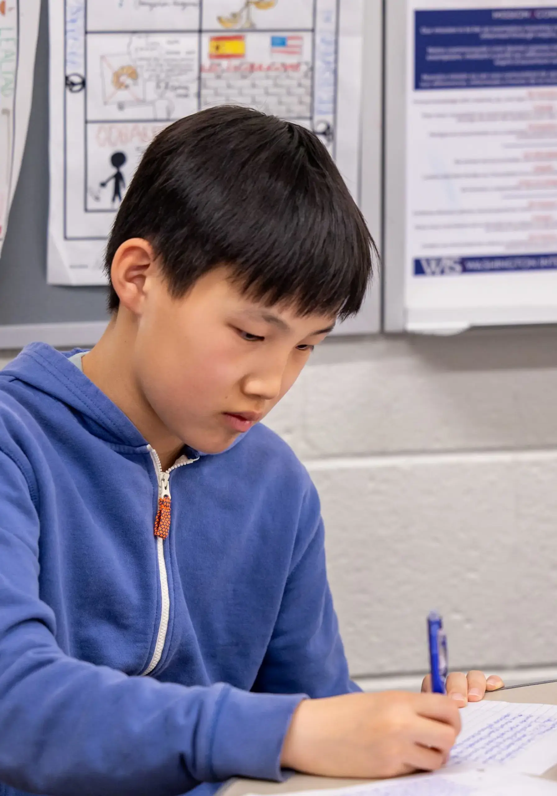 Student in classroom