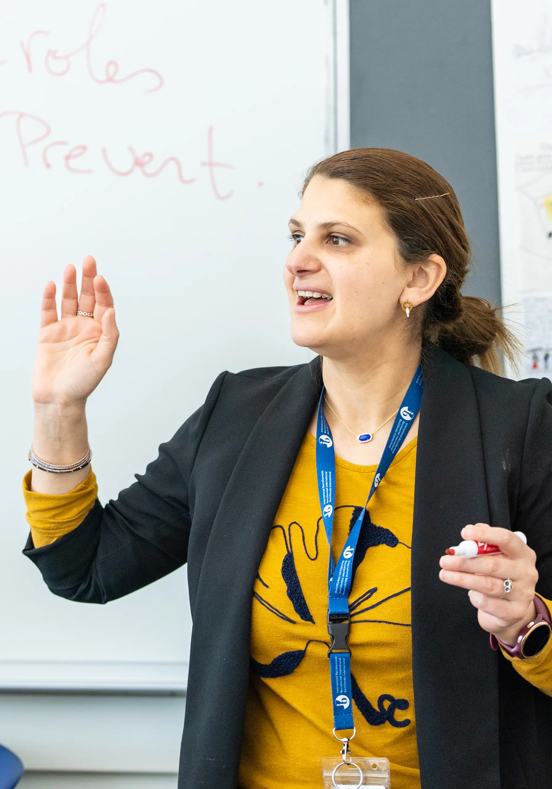 French teacher in classroom