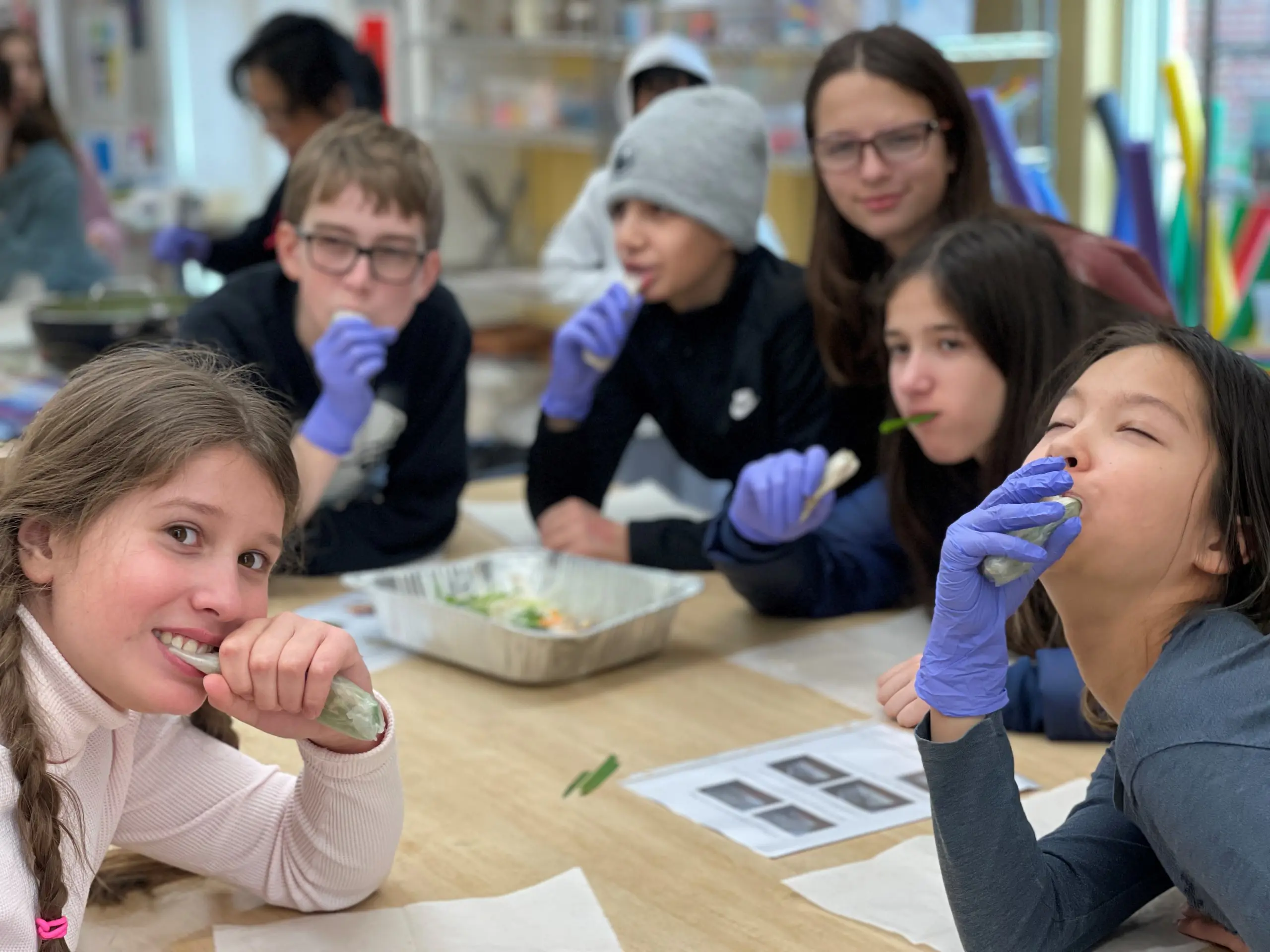 Art students in a classroom