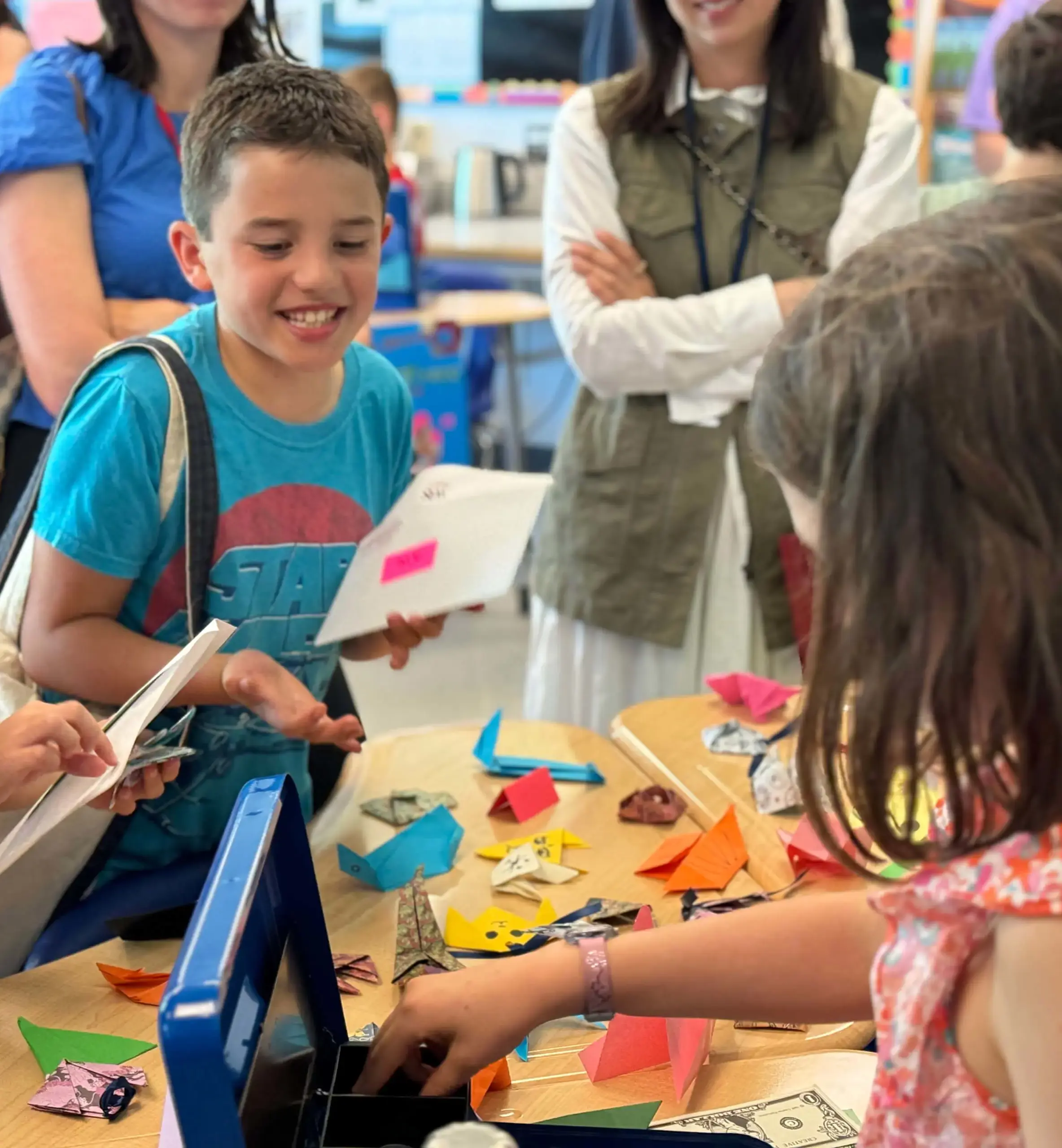 students engaged in marketplace activity