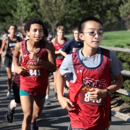 Students running in a race