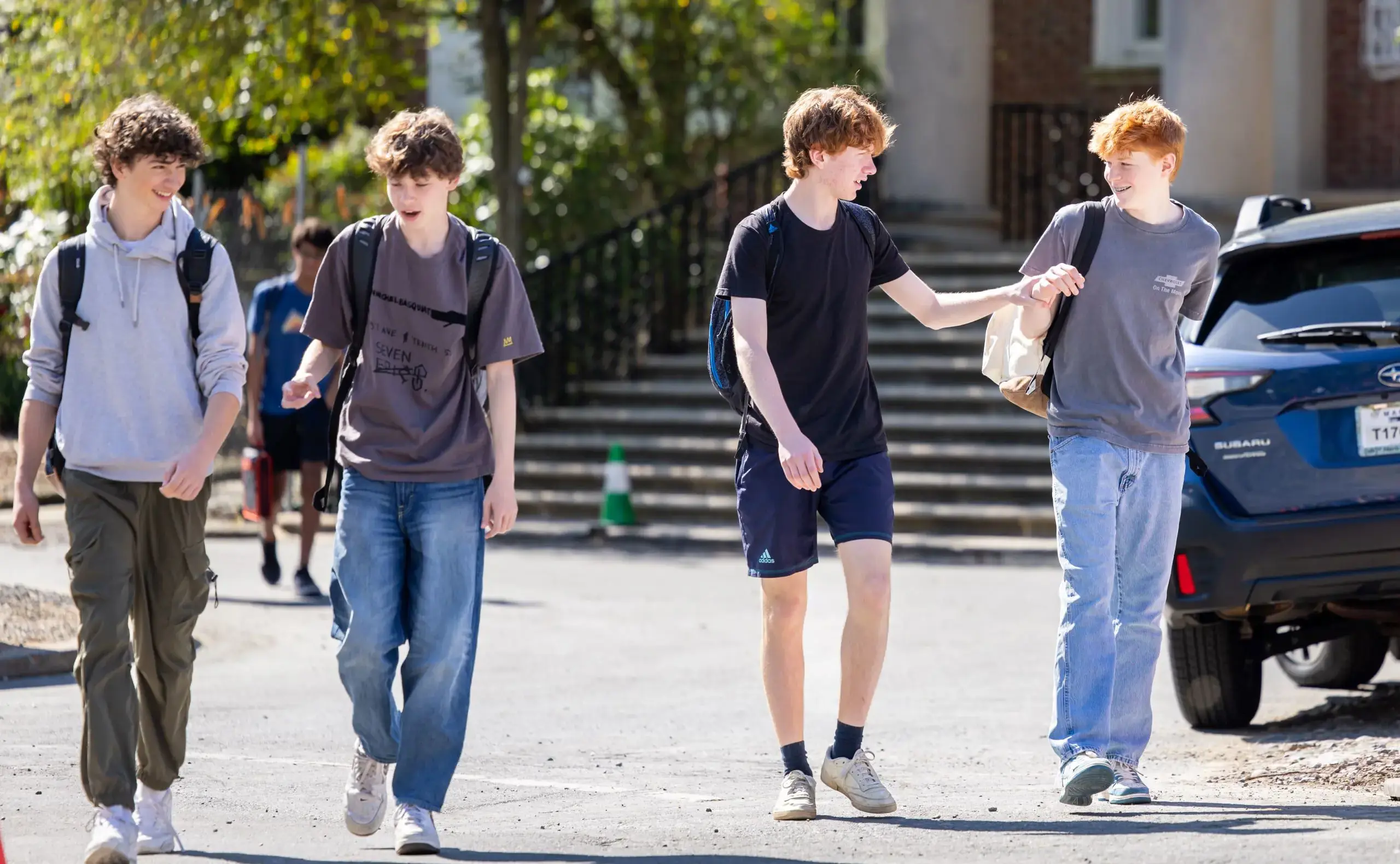 Students walking outside